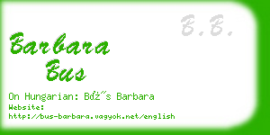 barbara bus business card